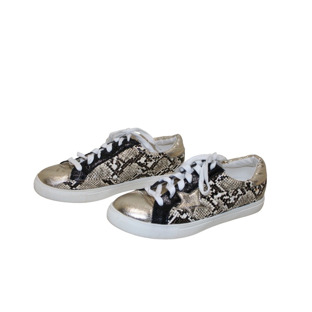 Nature Breeze Golden Glam Snakeskin‎ FAB Metallic Star Sneakers Women 11 - Picture 3 of 7